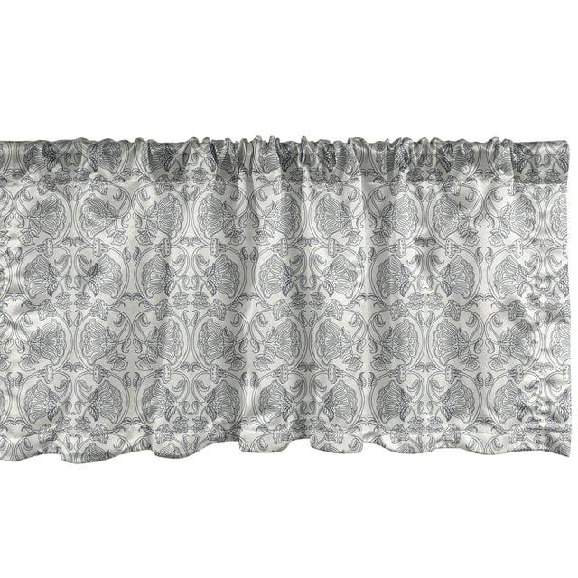 Ambesonne Floral Sateen Ruffled 54'' W Window Valance in