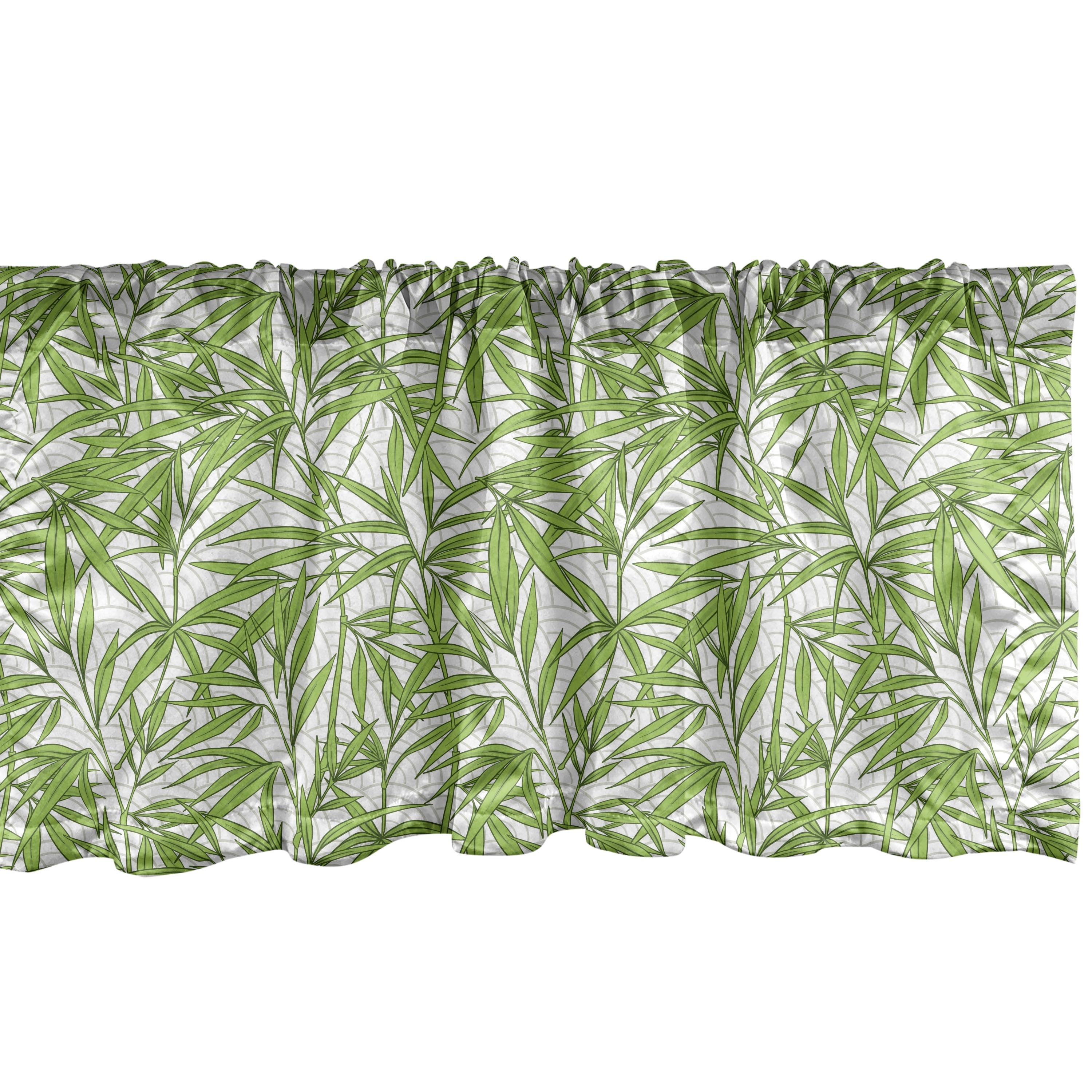 Ambesonne Ambesonne Asian Print Valance Pack of 2 Exotic Foliage Pattern  Olive Green Evergreen