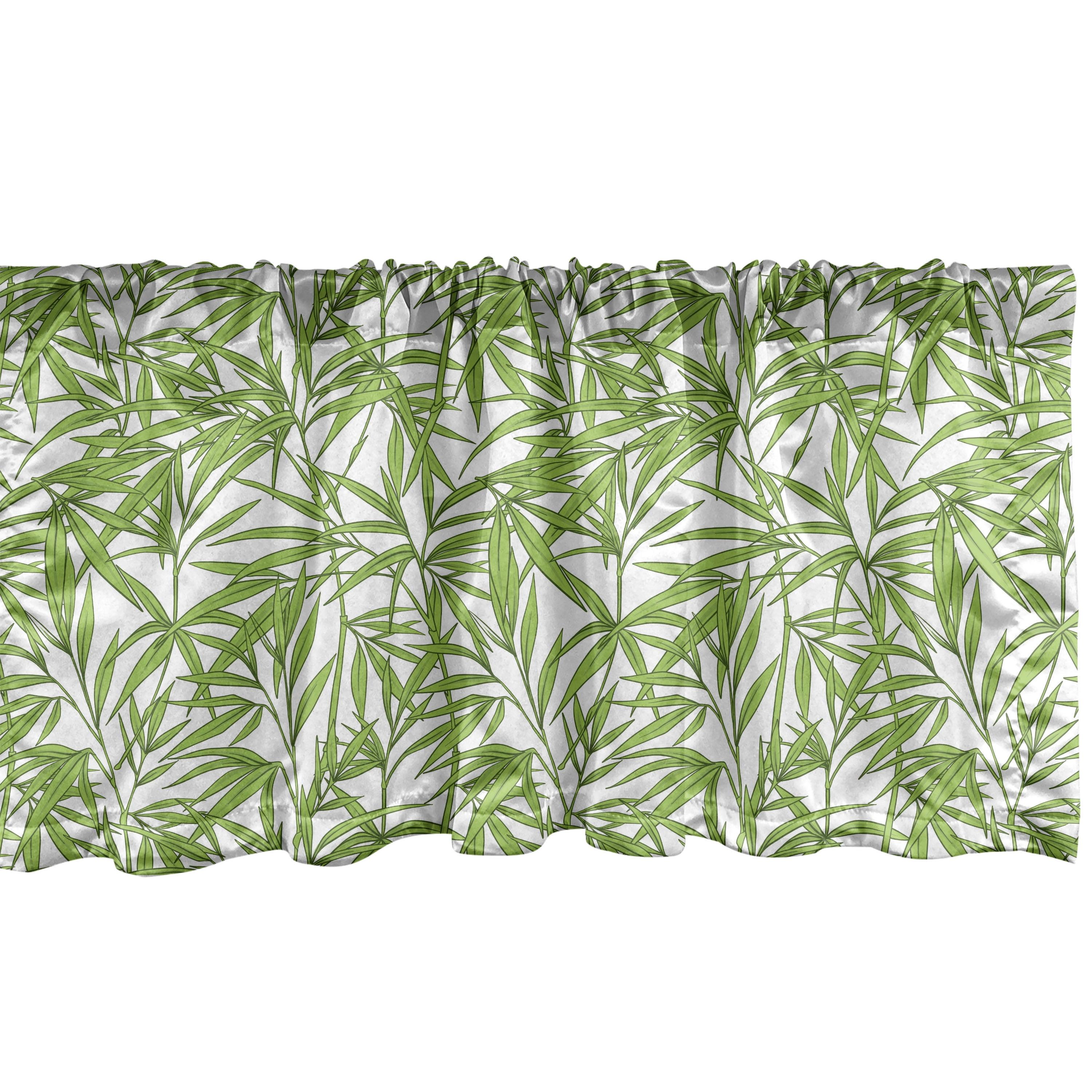 Ambesonne Ambesonne Asian Print Valance Pack of 2 Exotic Foliage Pattern  Olive Green Evergreen