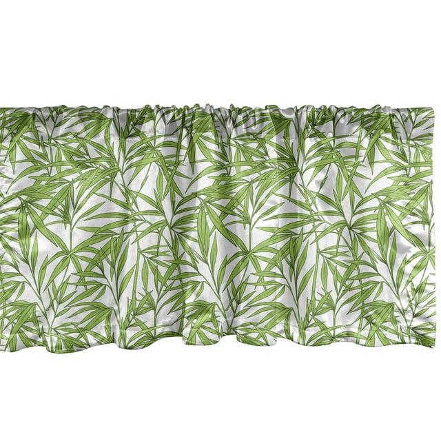 Ambesonne Ambesonne Asian Print Valance Pack of 2 Exotic Foliage Pattern  Olive Green Evergreen