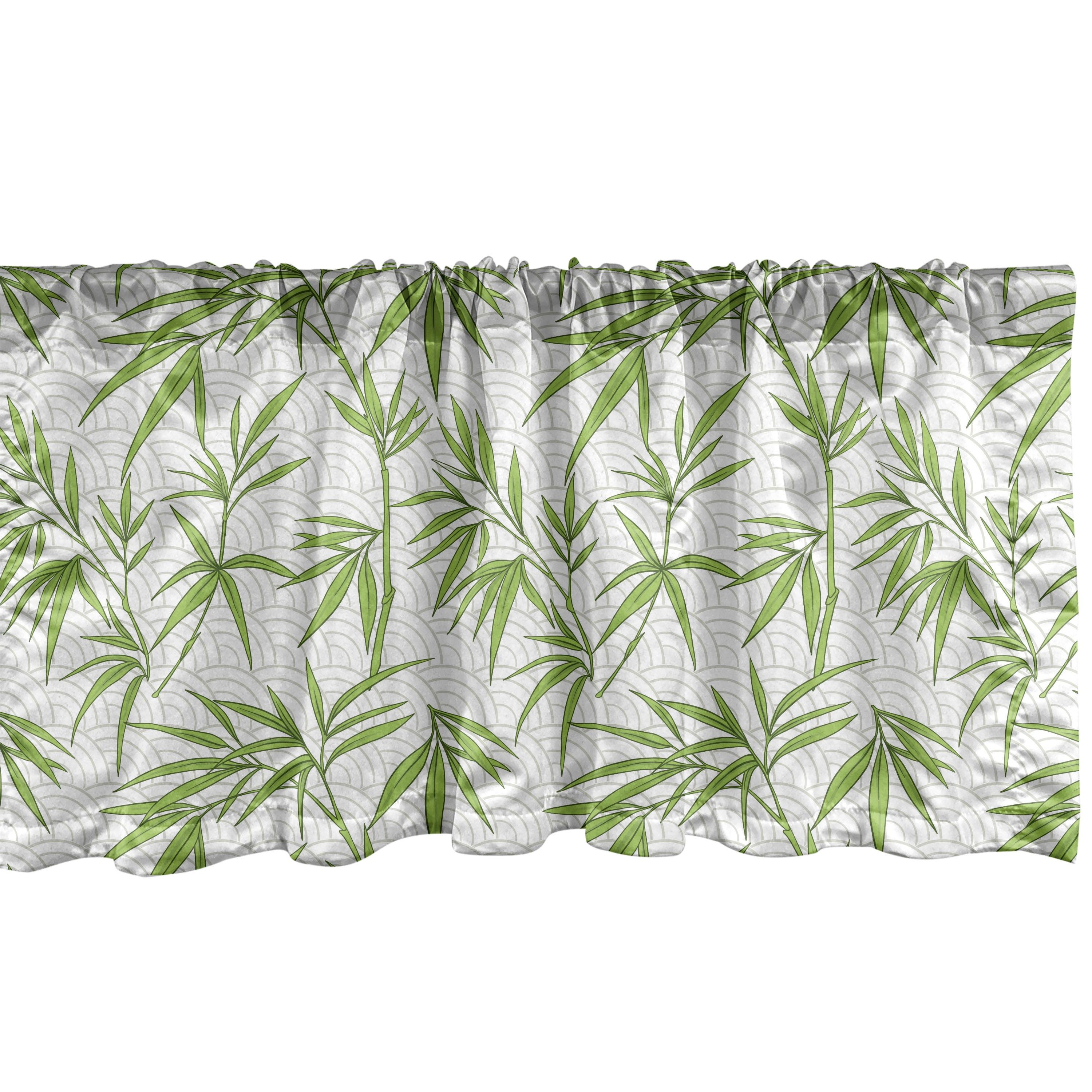 Ambesonne Ambesonne Asian Print Valance Pack of 2 Exotic Foliage Pattern  Olive Green Evergreen