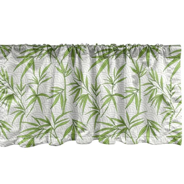 Ambesonne Ambesonne Asian Print Valance Pack of 2 Exotic Foliage Pattern  Olive Green Evergreen