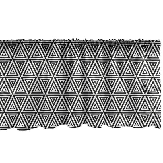 Ambesonne Ambesonne Modern Valance Pack of 2 Triangles Pattern Charcoal Grey White