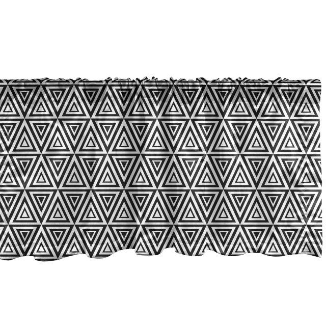 Ambesonne Ambesonne Modern Valance Pack of 2 Triangles Pattern Charcoal Grey White