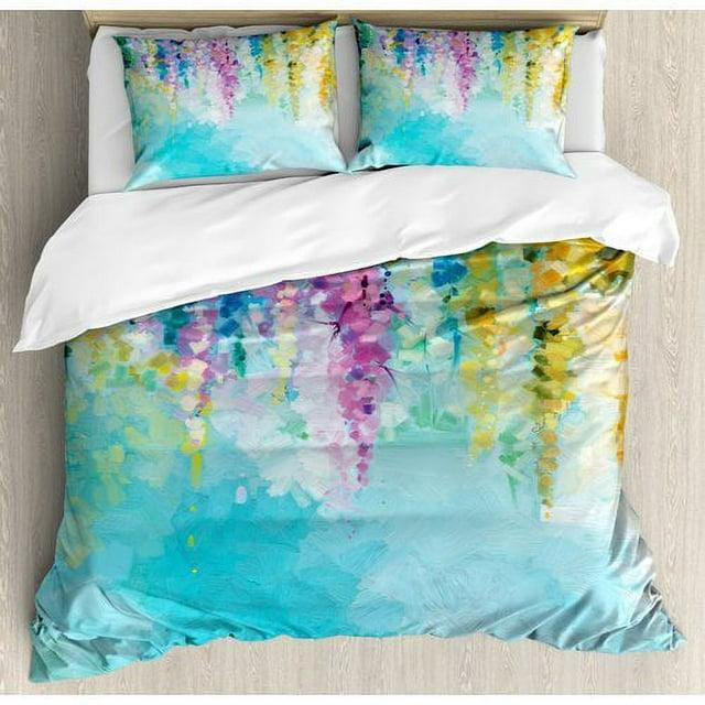 Watercolor Flower Home Modern & Contemporary Abstract Duvet Cover Set