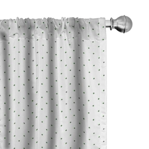 Ambesonne Polka Dot Semi-Sheer Rod Pocket Curtain Panels (Set of 2)