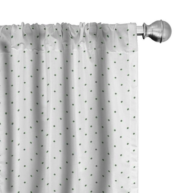 Ambesonne Polka Dot Semi-Sheer Rod Pocket Curtain Panels (Set of 2)