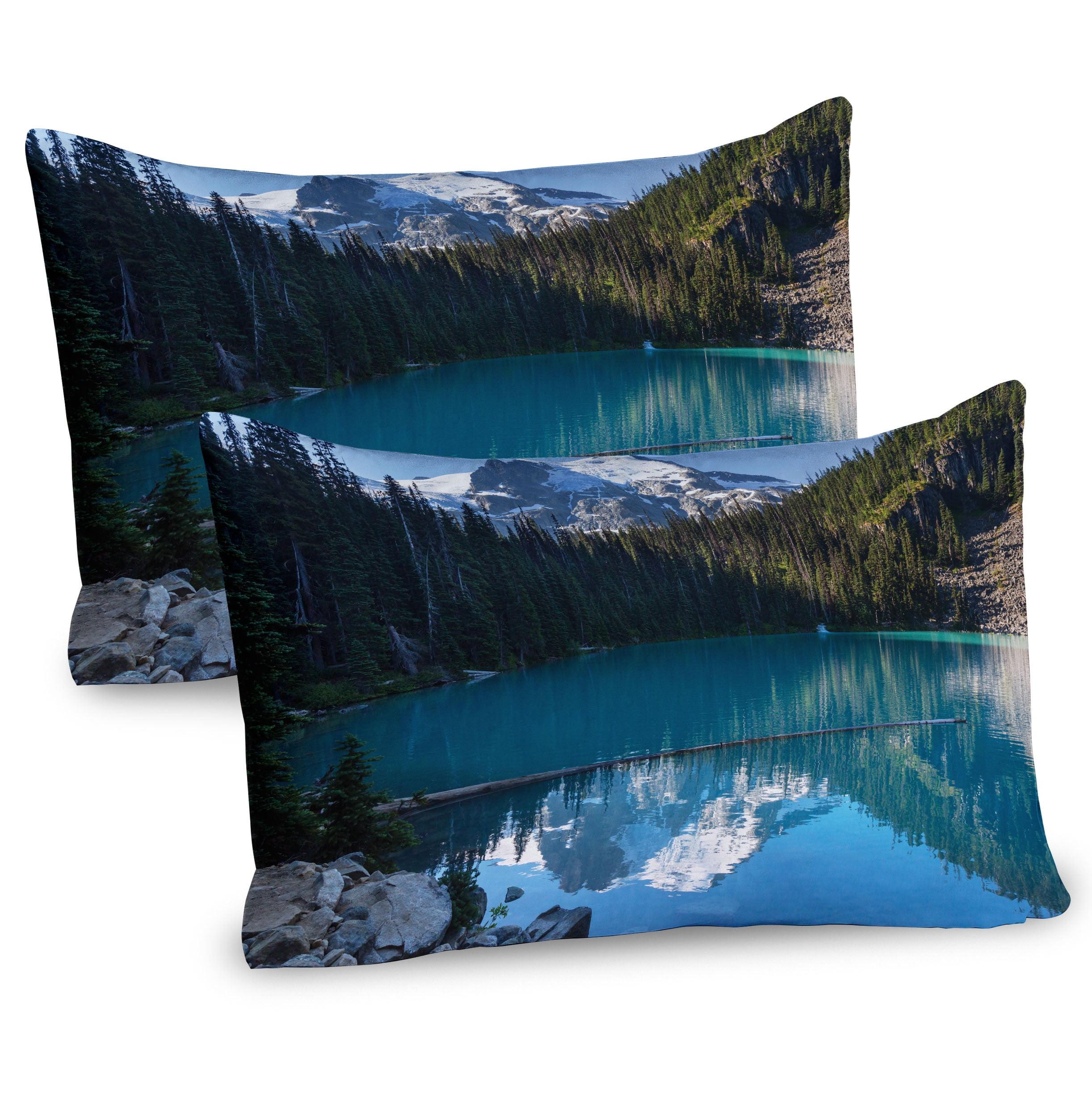 Winter Mountain Scene Microfiber Pillow Shams 2-Pack