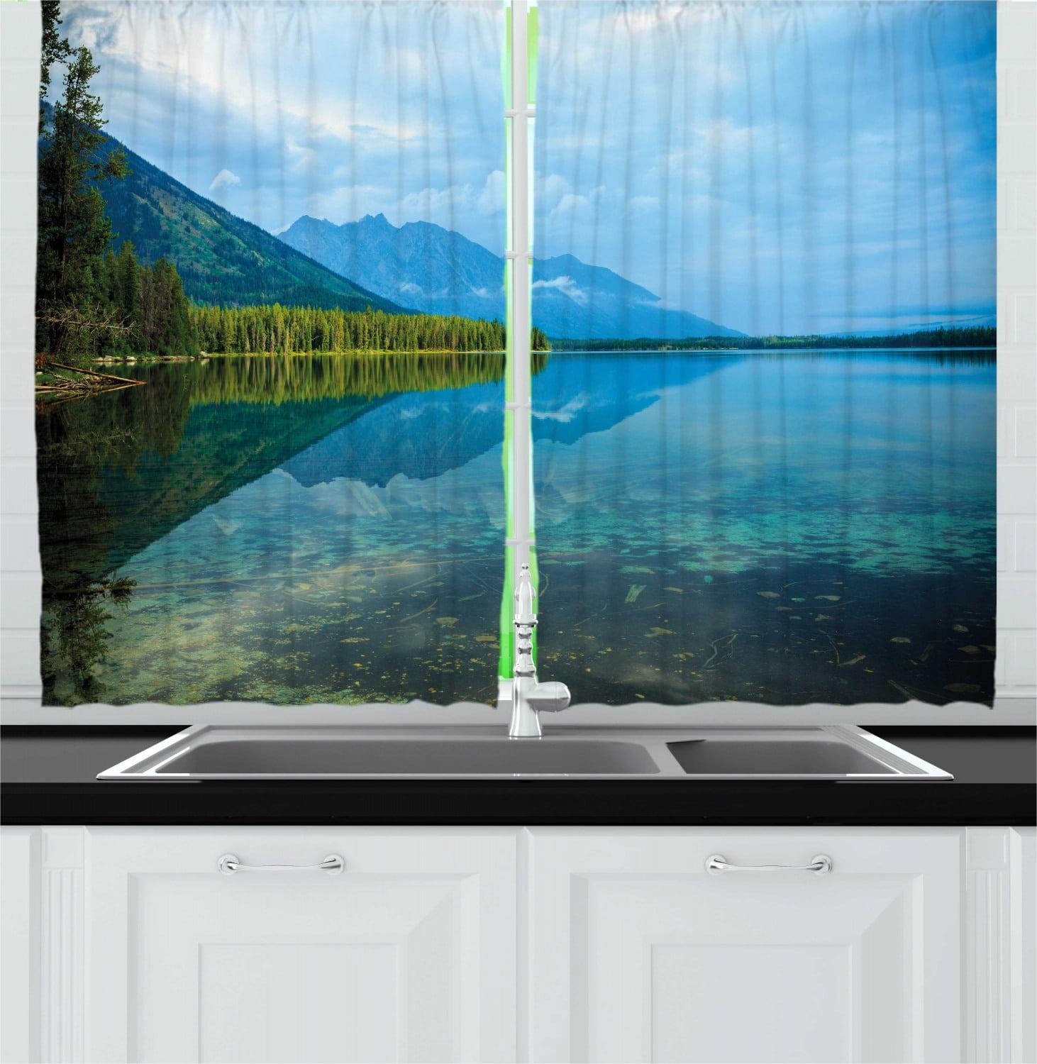 Pointed 55'' W Kitchen Curtain in (Set of 2)