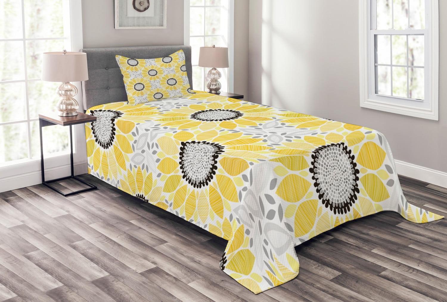 Ambesonne Ambesonne Yellow Bedspread Sun Flower Nature