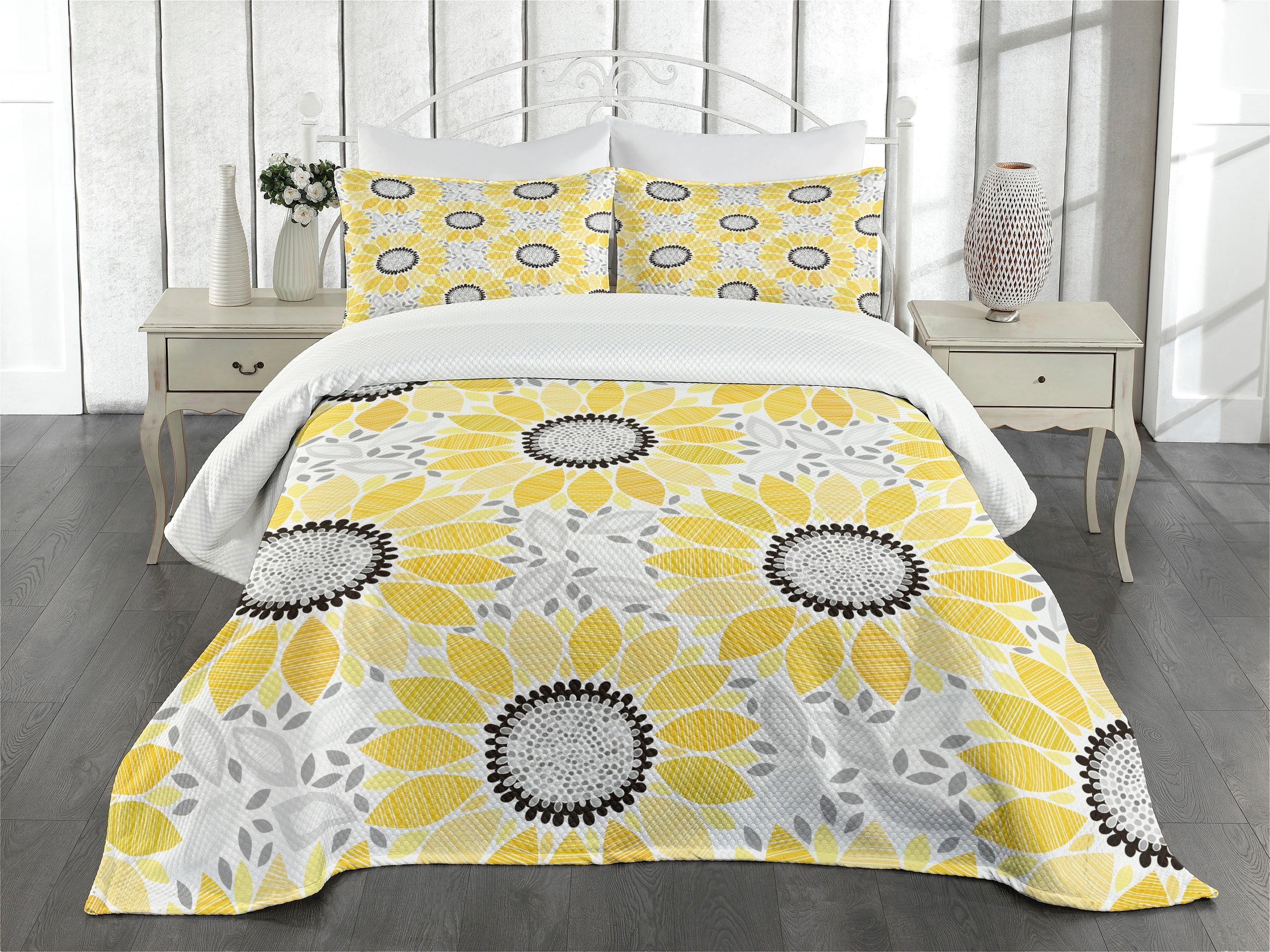 Ambesonne Ambesonne Yellow Bedspread Sun Flower Nature