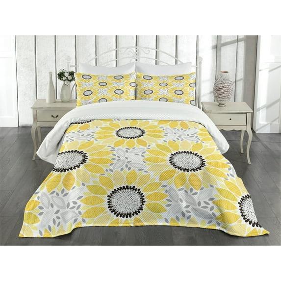 Ambesonne Ambesonne Yellow Bedspread Sun Flower Nature