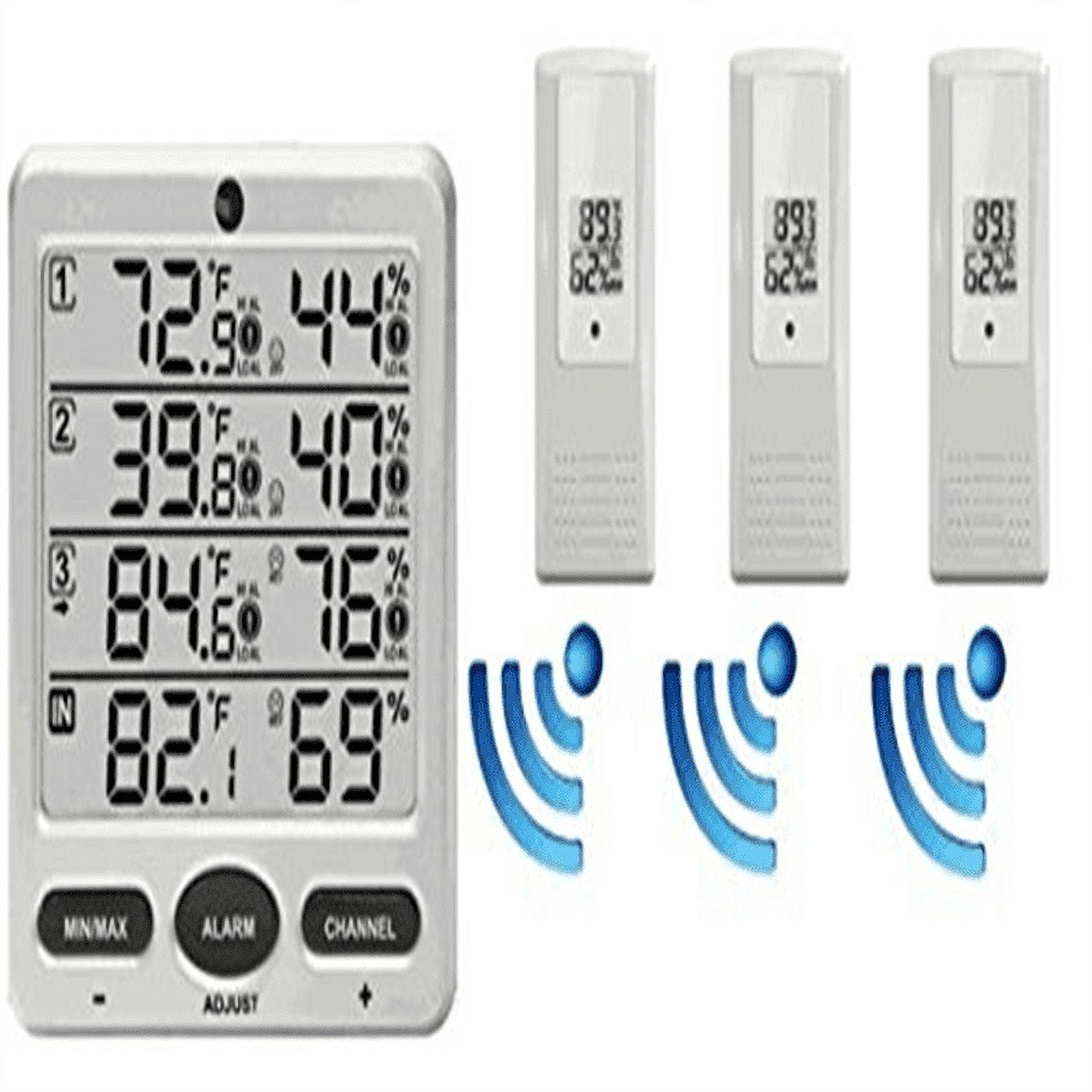 Wireless Indoor/Outdoor Thermo-Hygrometer with LCD Display and Remote Sensors