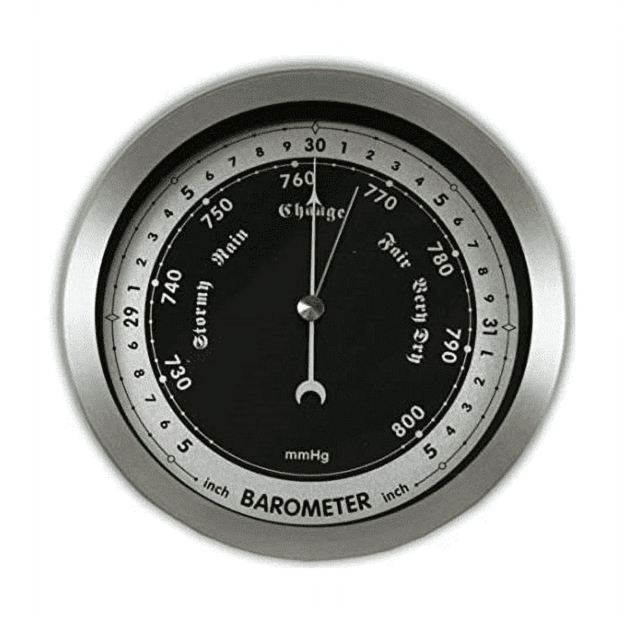 6'' Brushed Aluminum Contemporary Round Barometer