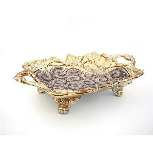 Plato de Cerámica Embellecido con Cristales Cromados Ambrose