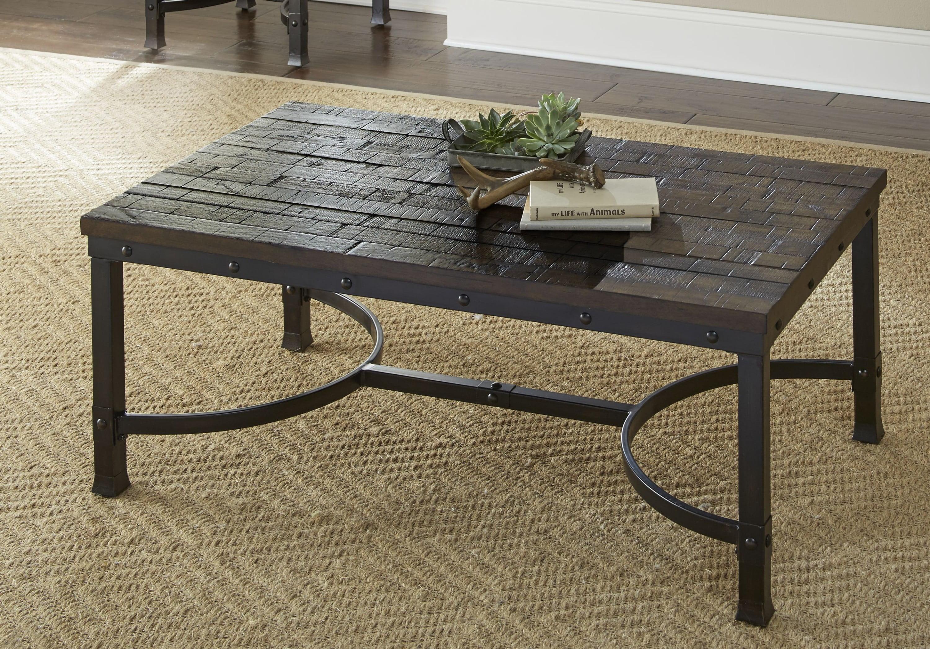 Steve Silver Ambrose 48" Coffee Table in Rustic Brown