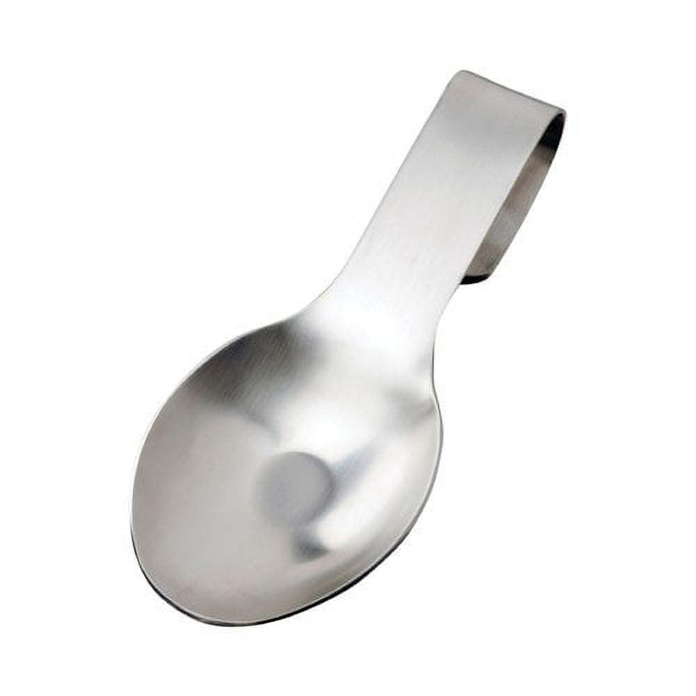 Brushed Silver Stainless Steel Spoon Rest