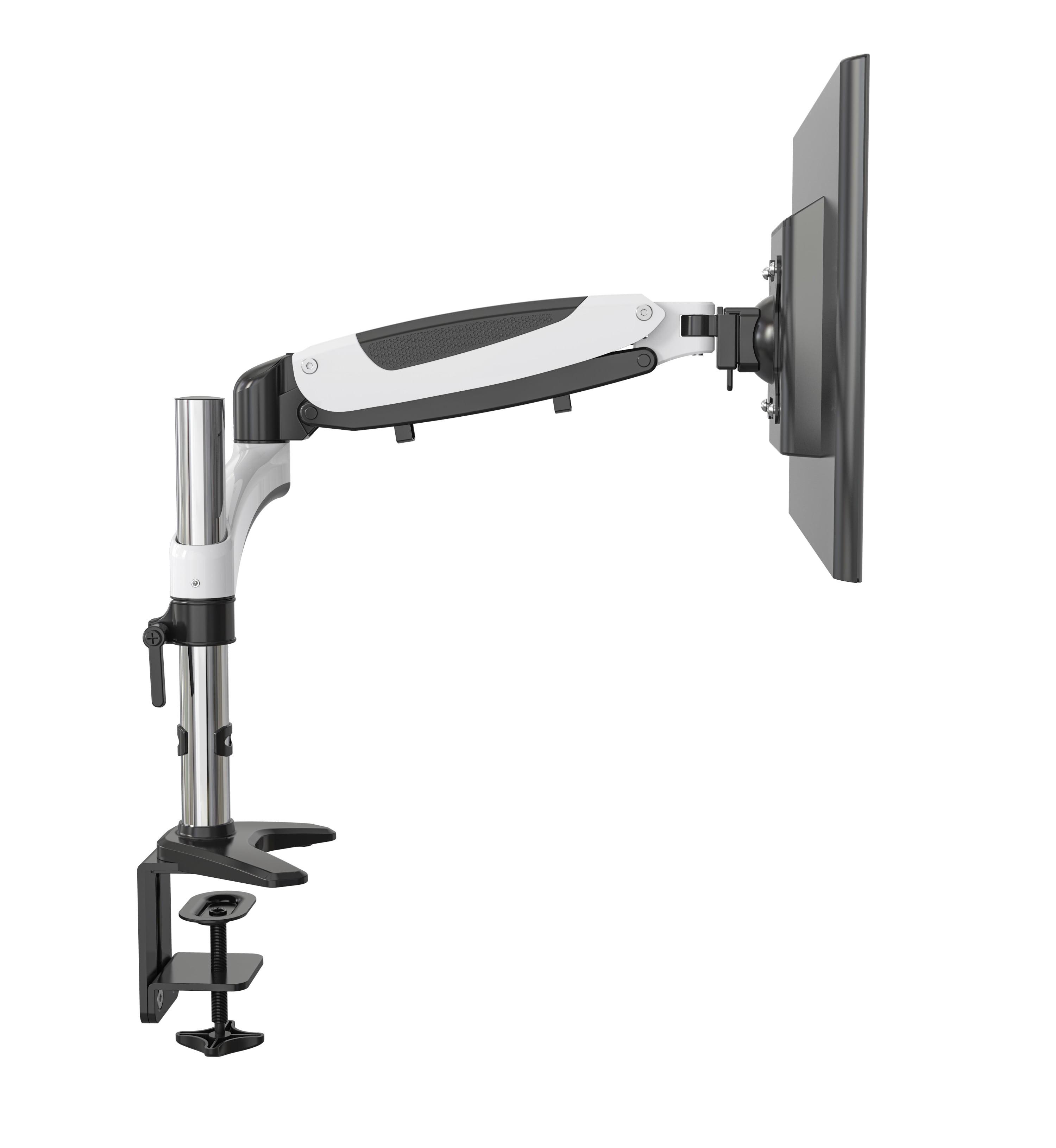 White Adjustable Arm Desk-Mount Monitor Mounting Kit