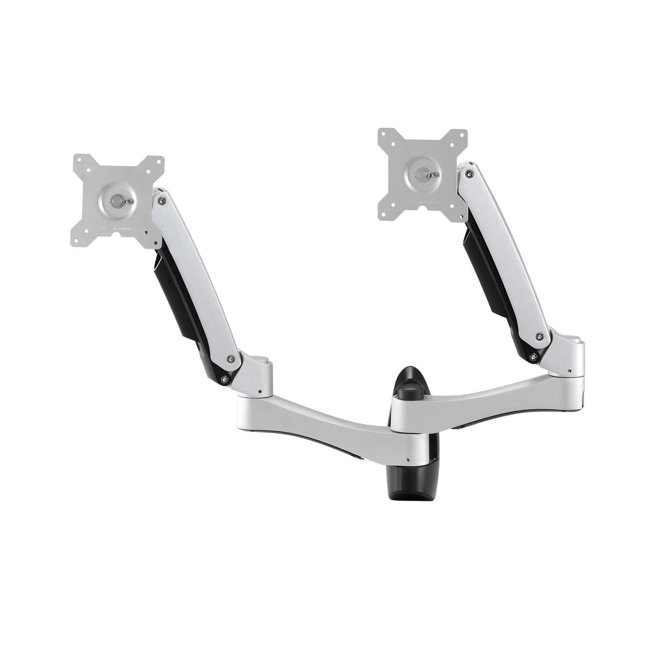 Silver Dual Monitor Adjustable Wall Mount Bracket