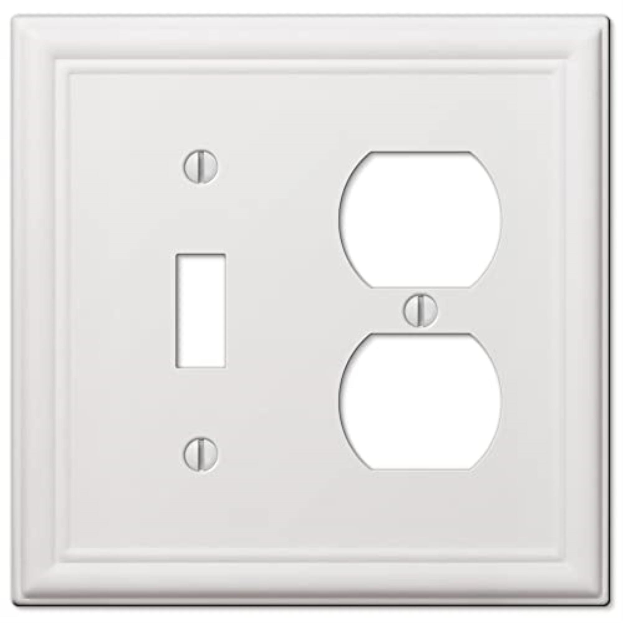 Amerelle White 2-Gang Steel Duplex Toggle Wall Plate