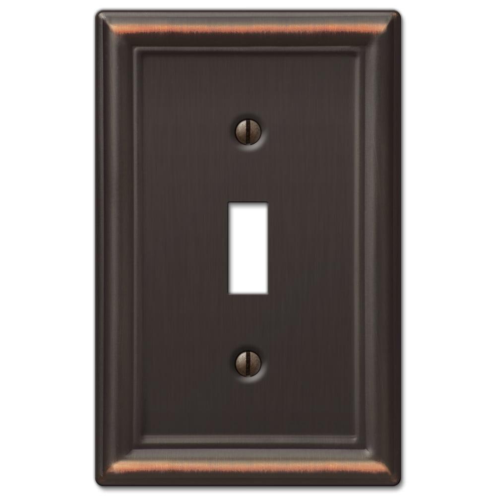 Amerelle Chelsea Aged Bronze 1 gang Stamped Steel Toggle Wall Plate 1 pk