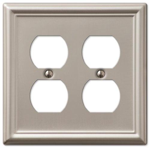 Brushed Nickel Double Duplex Steel Wall Plate