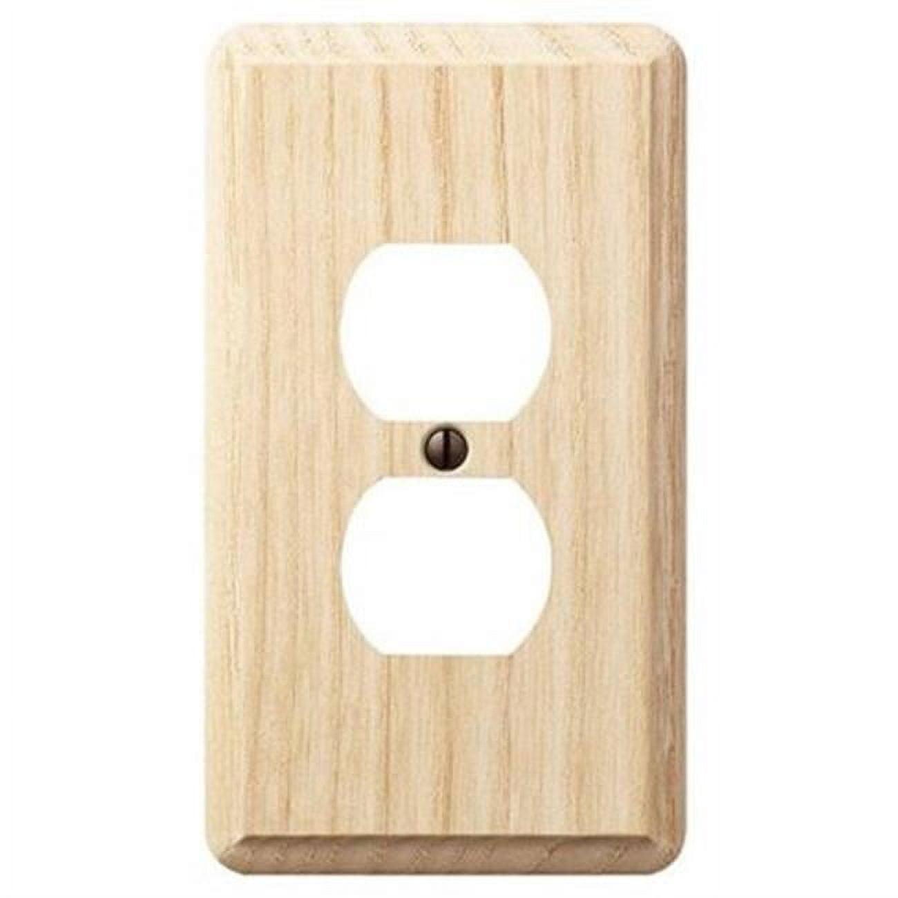 Amerelle Unfinished Beige Ash Wood Duplex Outlet Wall Plate