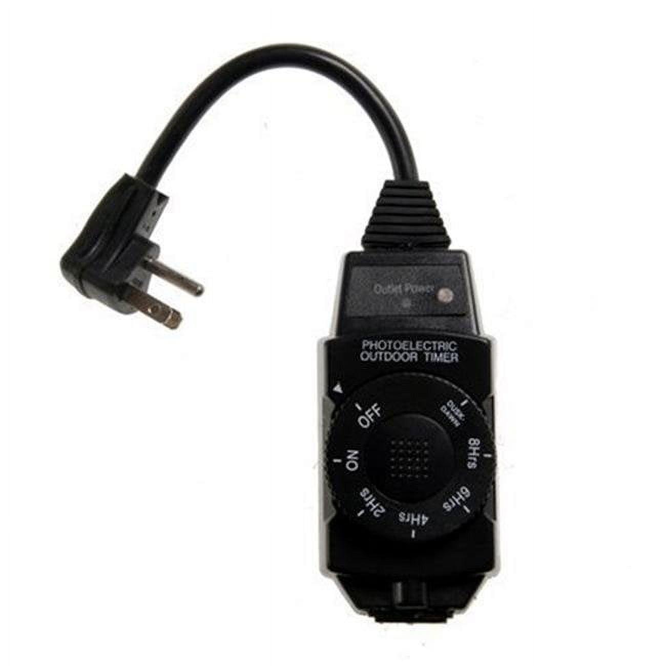 AmerTac TM14DOLB Outdoor Daily Photocell Timer 1-Outlet Self-Adjusting - Black