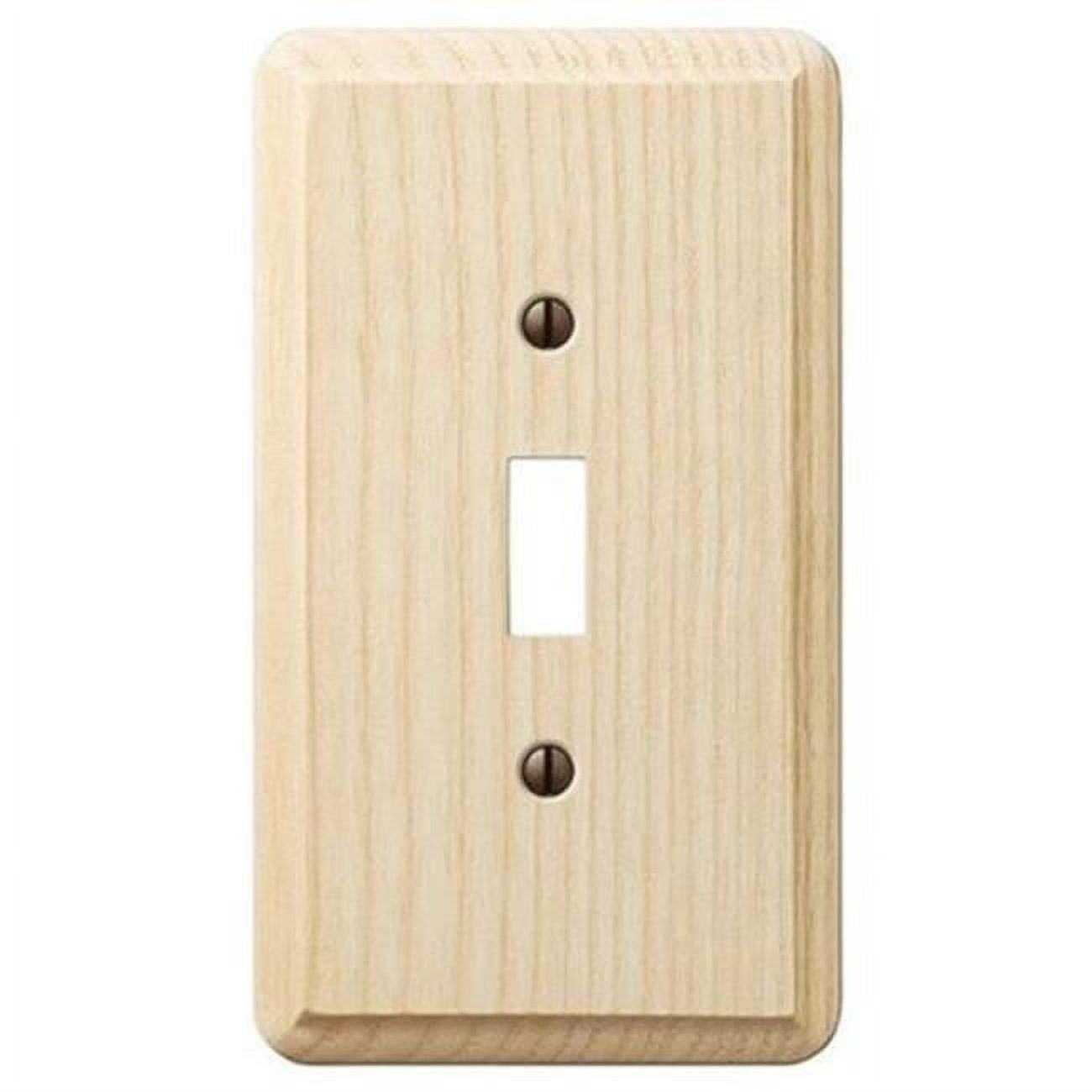 Amerelle Unfinished Beige Ash Wood 1-Gang Toggle Wall Plate