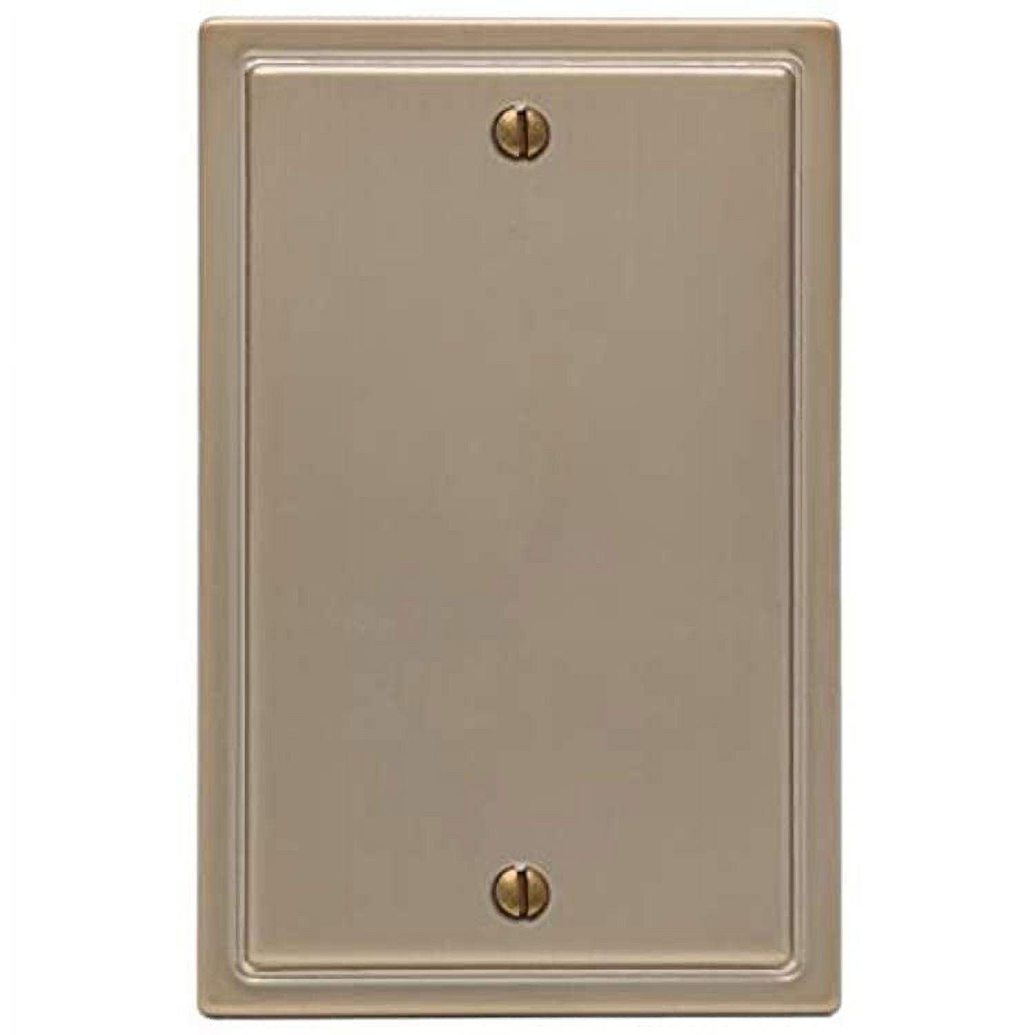 Brushed Bronze Single Blank Steel Wall Plate