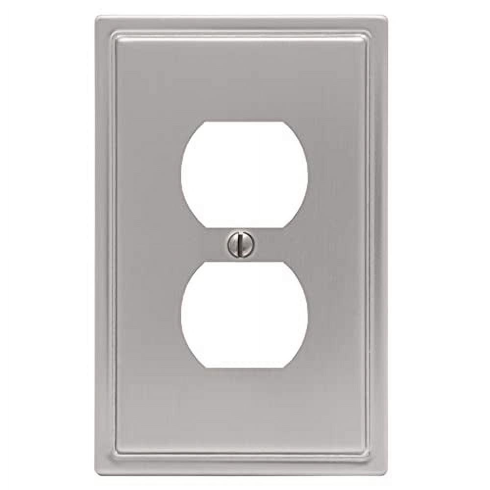 Brushed Nickel Single Duplex Steel Wall Plate