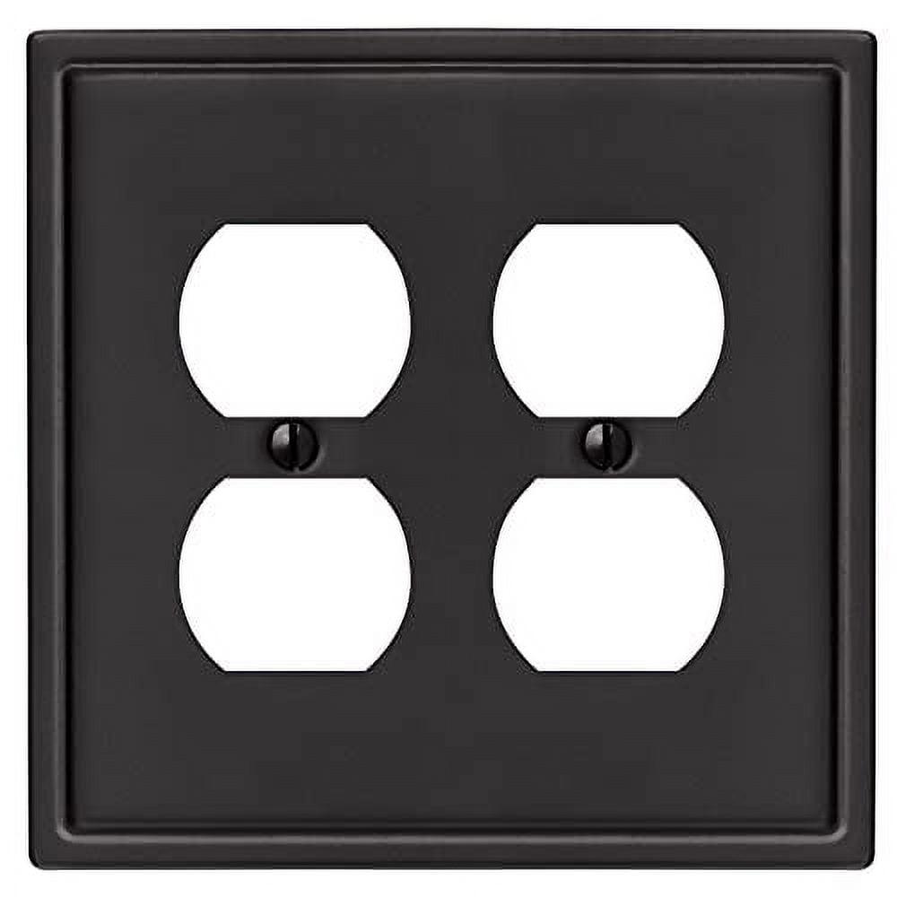 Matte Black Steel Double Duplex Wallplate