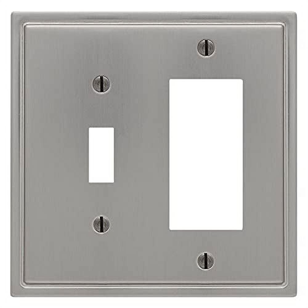 Brushed Nickel Steel 1 Toggle 1 Rocker Wall Plate