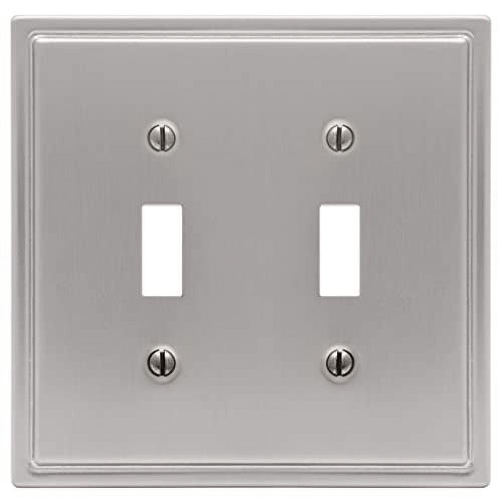 Brushed Nickel Double Toggle Steel Wall Plate