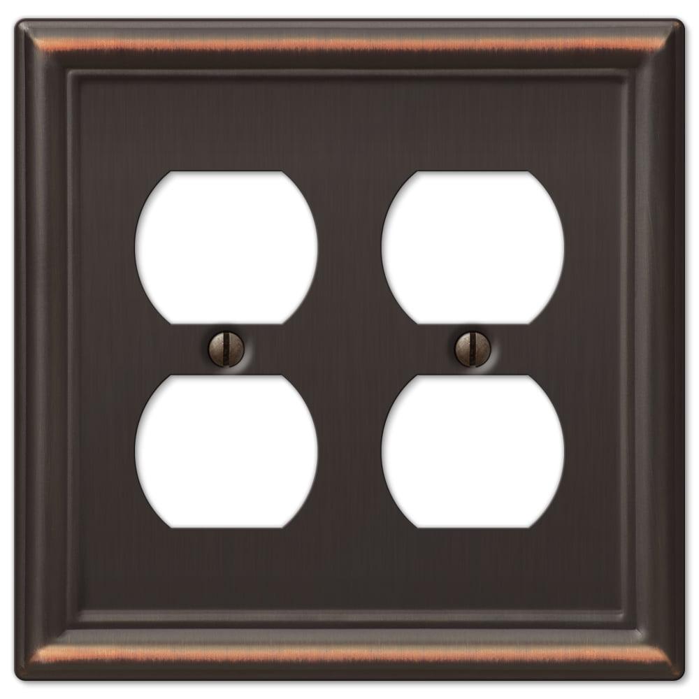 Aged Bronze Double Duplex Steel Wallplate