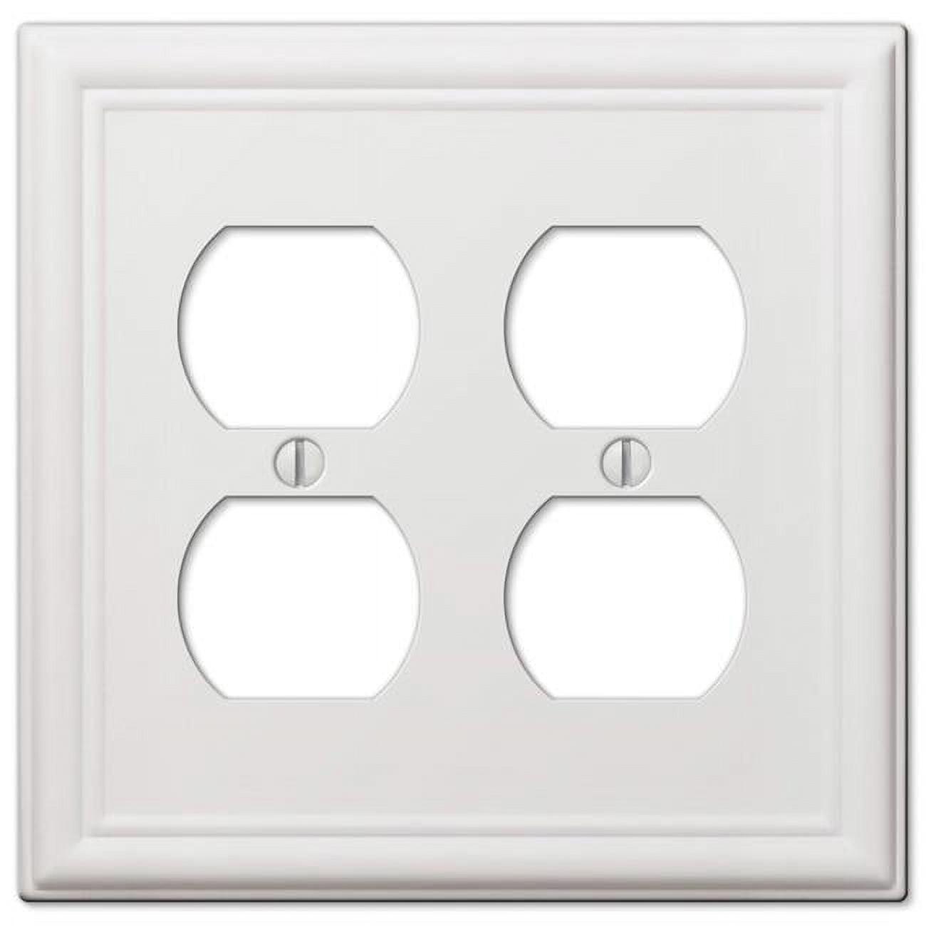 Amerelle Chelsea White 2 gang Stamped Steel Duplex Wall Plate 1 pk