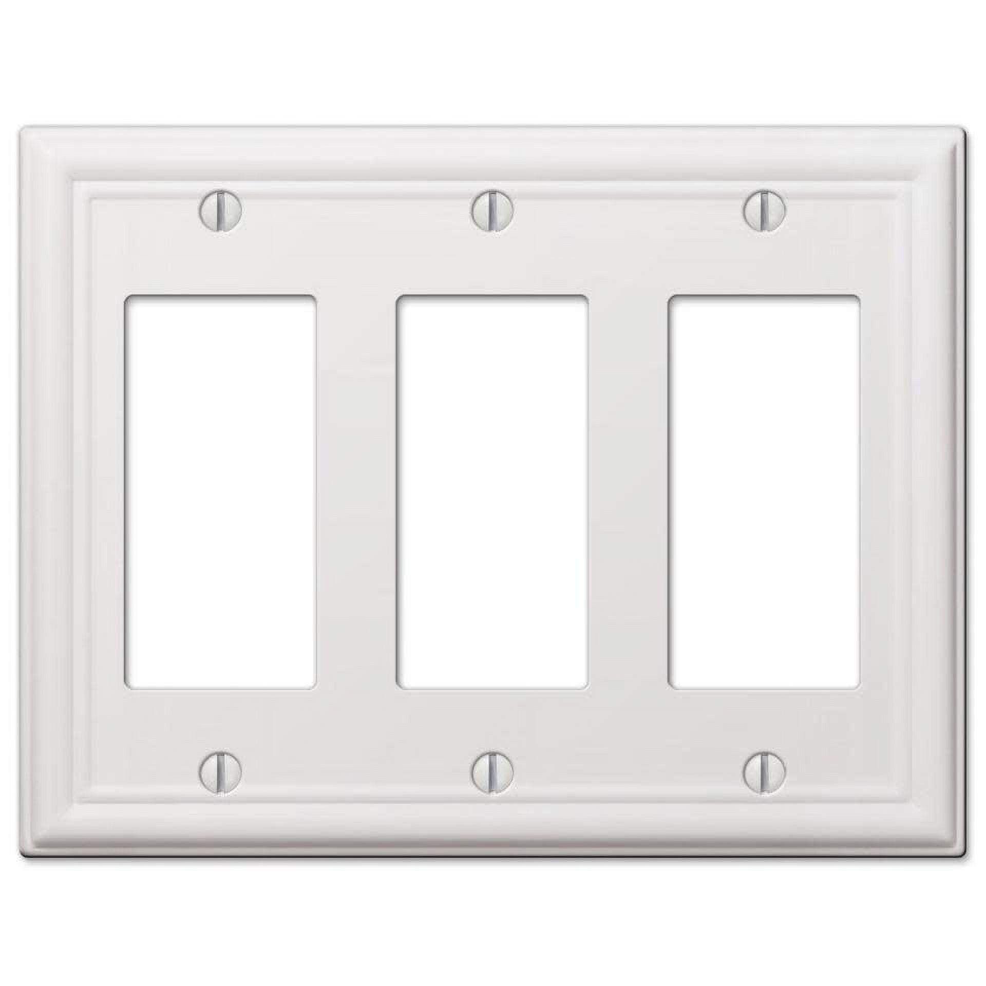 White Steel Triple Rocker Wall Plate Cover