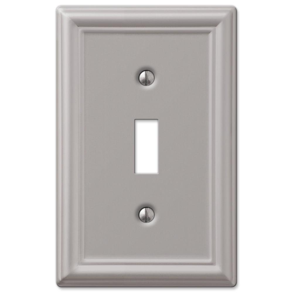 Amerelle Chelsea Brushed Nickel 1 gang Stamped Steel Toggle Wall Plate 1 pk