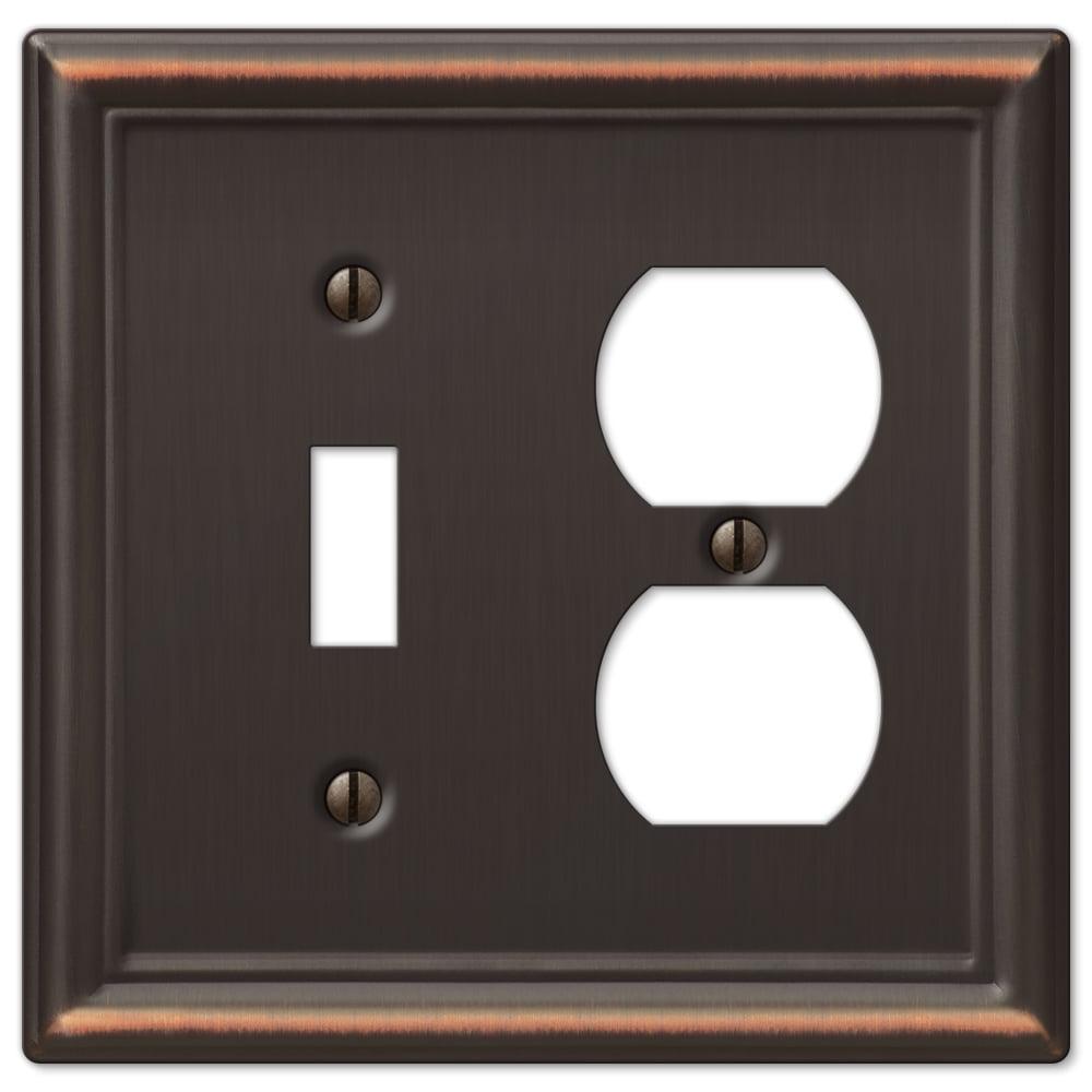 Aged Bronze Single Toggle and Duplex Steel Wallplate