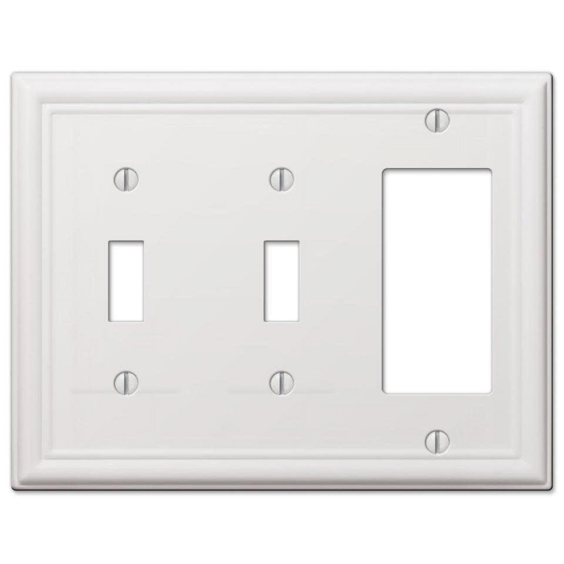 White Steel 3-Gang Double Toggle Single Rocker Wall Plate