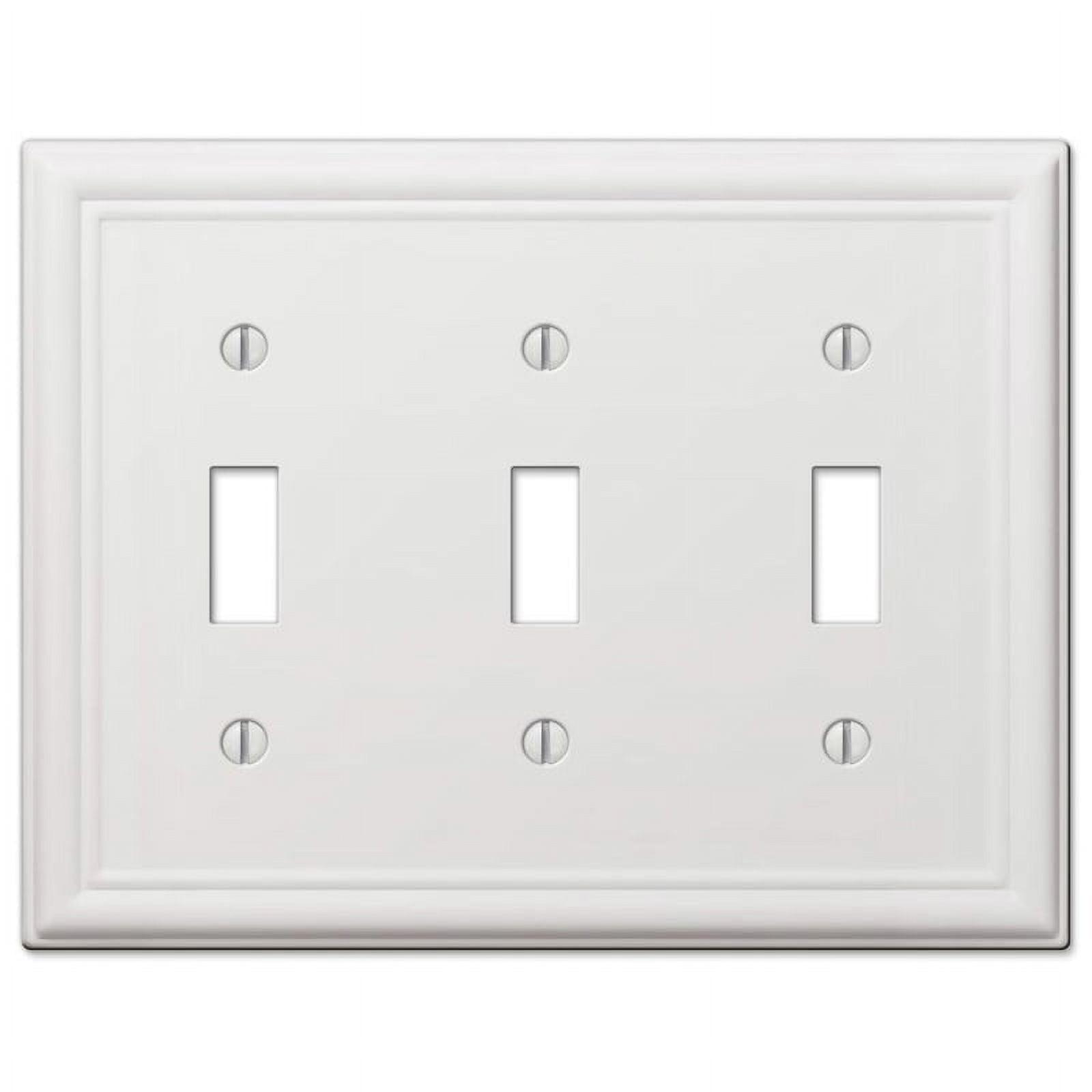 Amerelle Chelsea White 3 gang Stamped Steel Toggle Wall Plate 1 pk