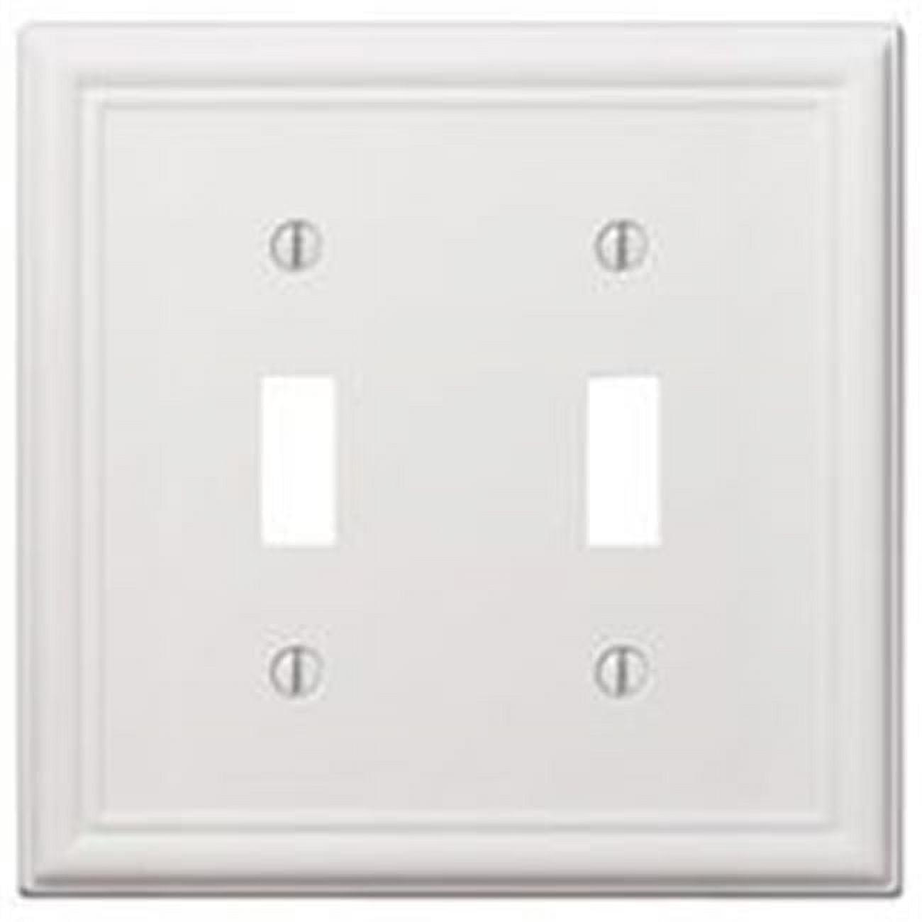 Chelsea White 2-Gang Stamped Steel Toggle Wall Plate