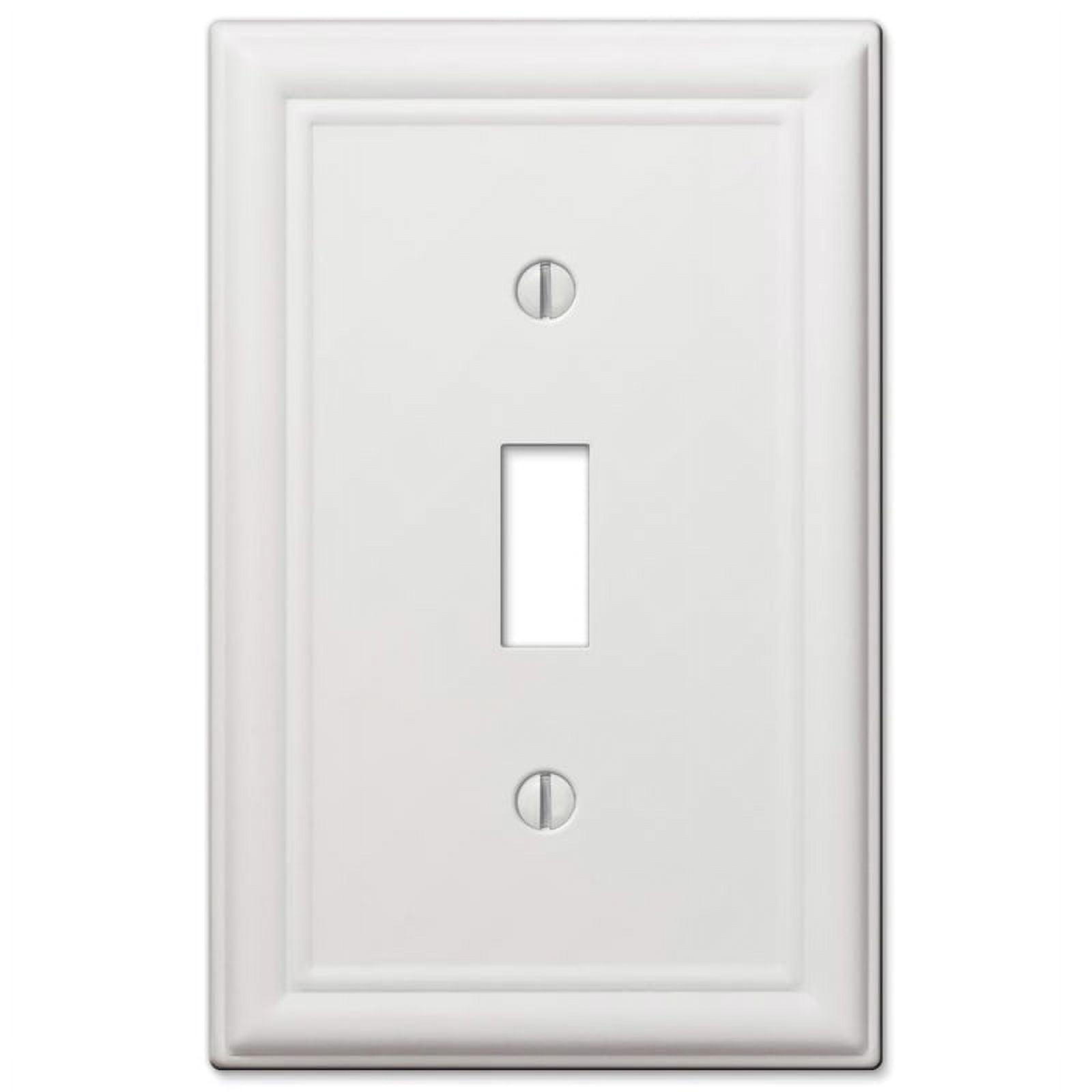 Amerelle Chelsea White 1 gang Stamped Steel Toggle Wall Plate 1 pk