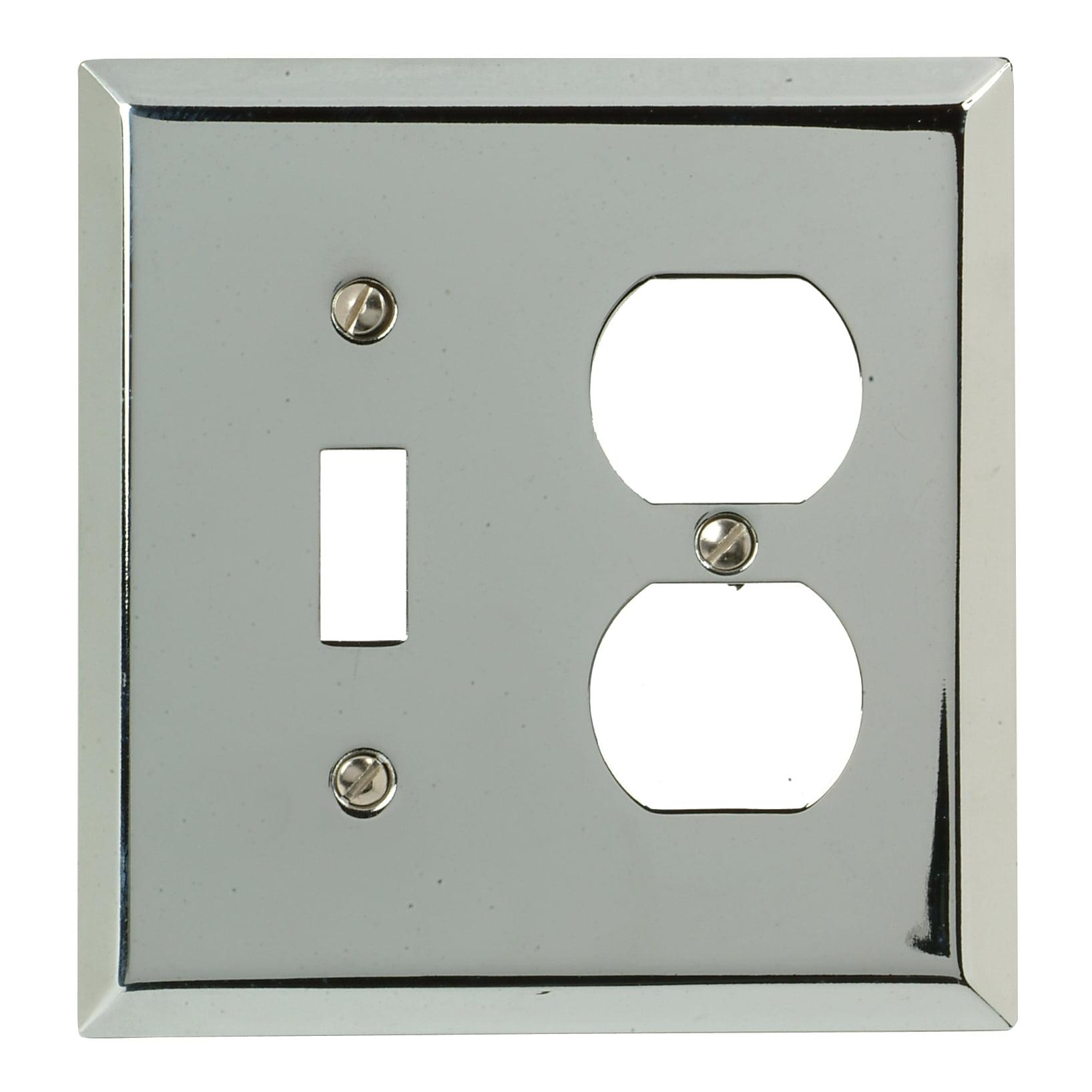 Polished Chrome 2-Gang Steel Duplex/Toggle Wall Plate