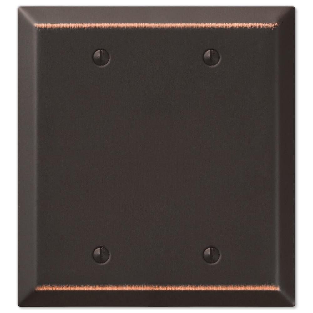 Aged Bronze Double Blank Steel Wall Plate