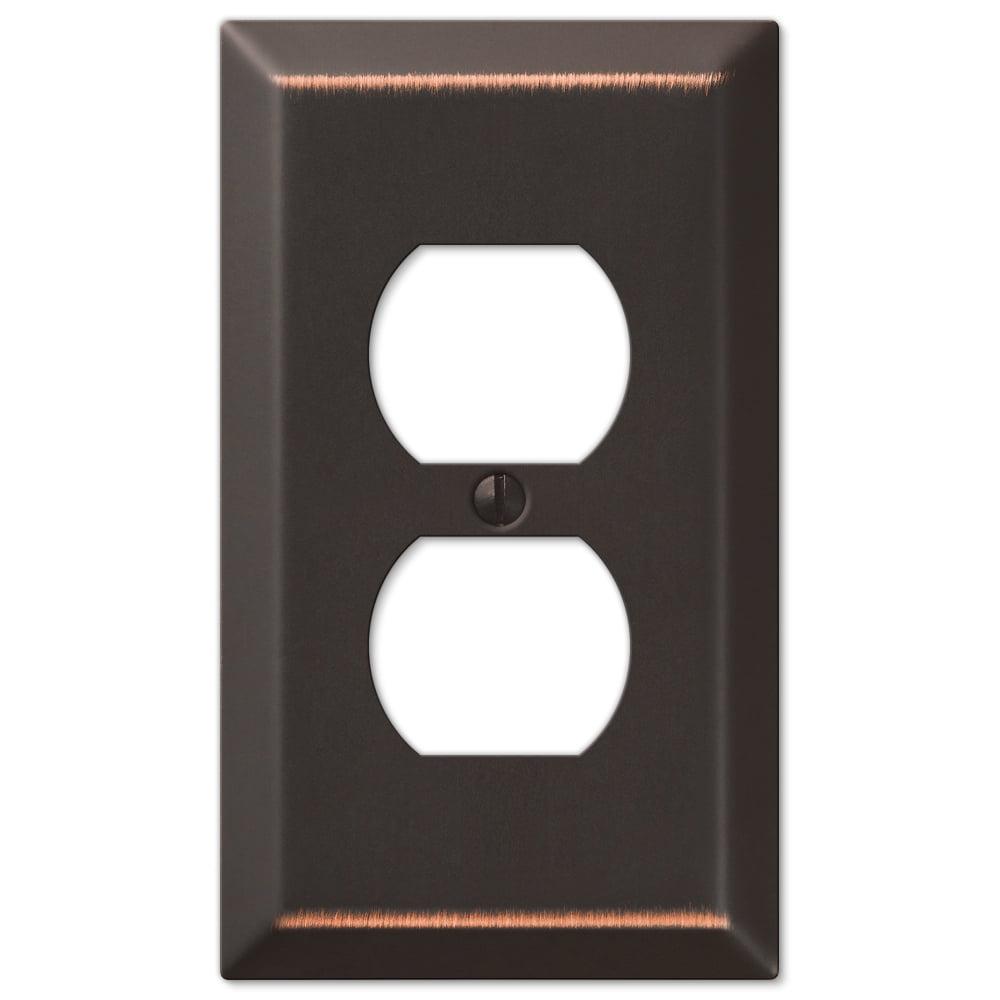 Amerelle Century Aged Bronze 1 gang Stamped Steel Duplex Wall Plate 1 pk