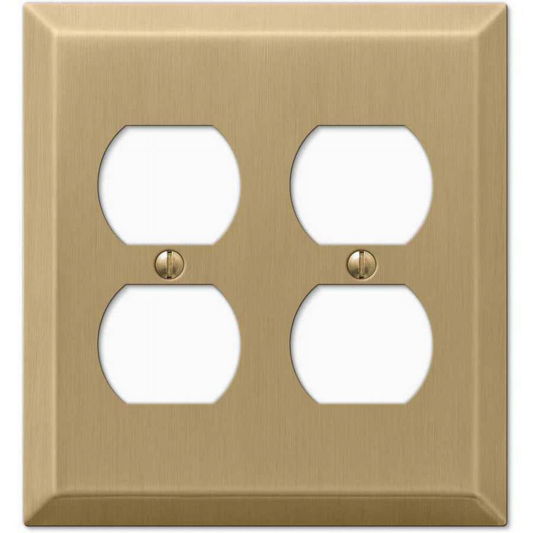 Brushed Bronze Double Duplex Steel Wall Plate