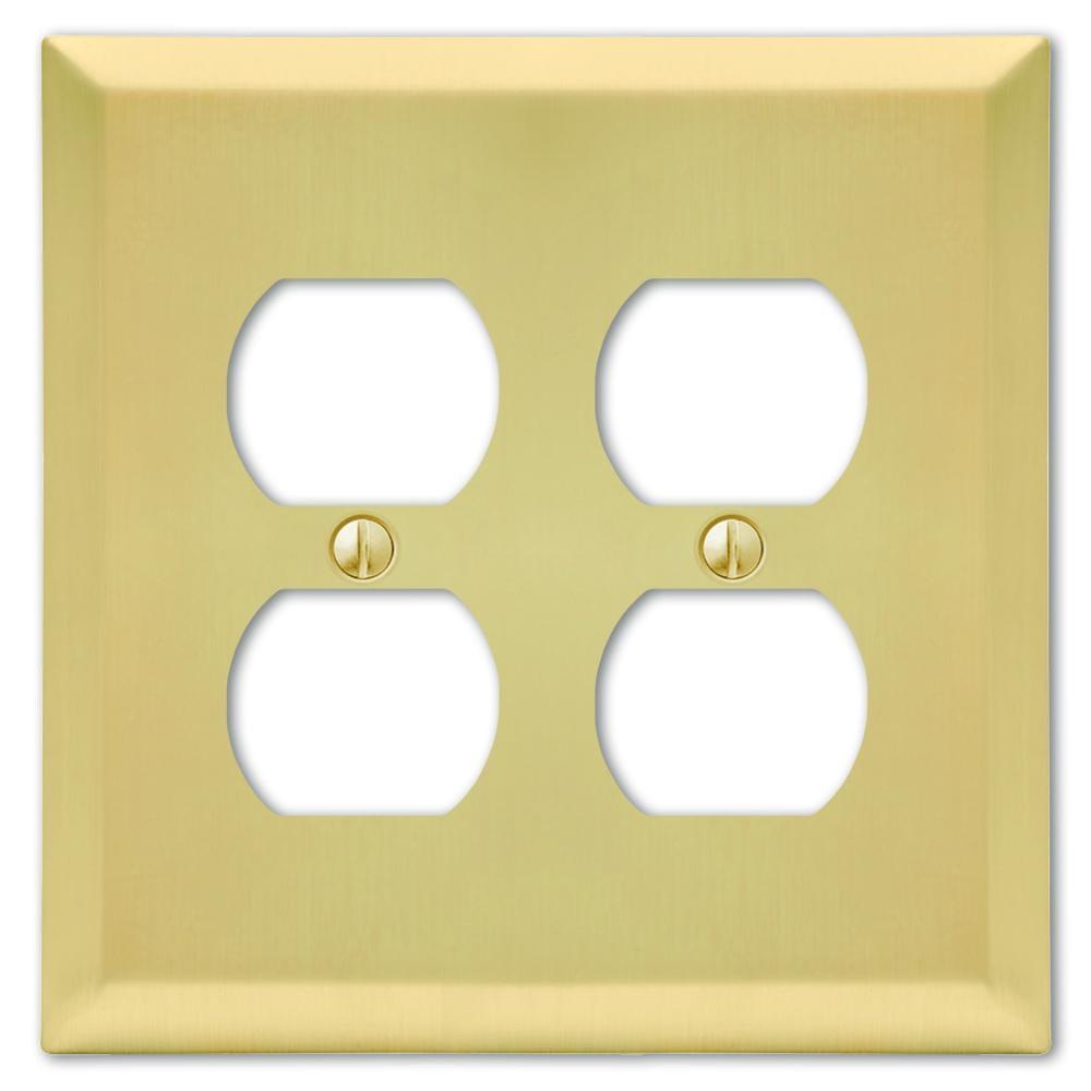 Satin Brass Double Duplex Steel Wall Plate