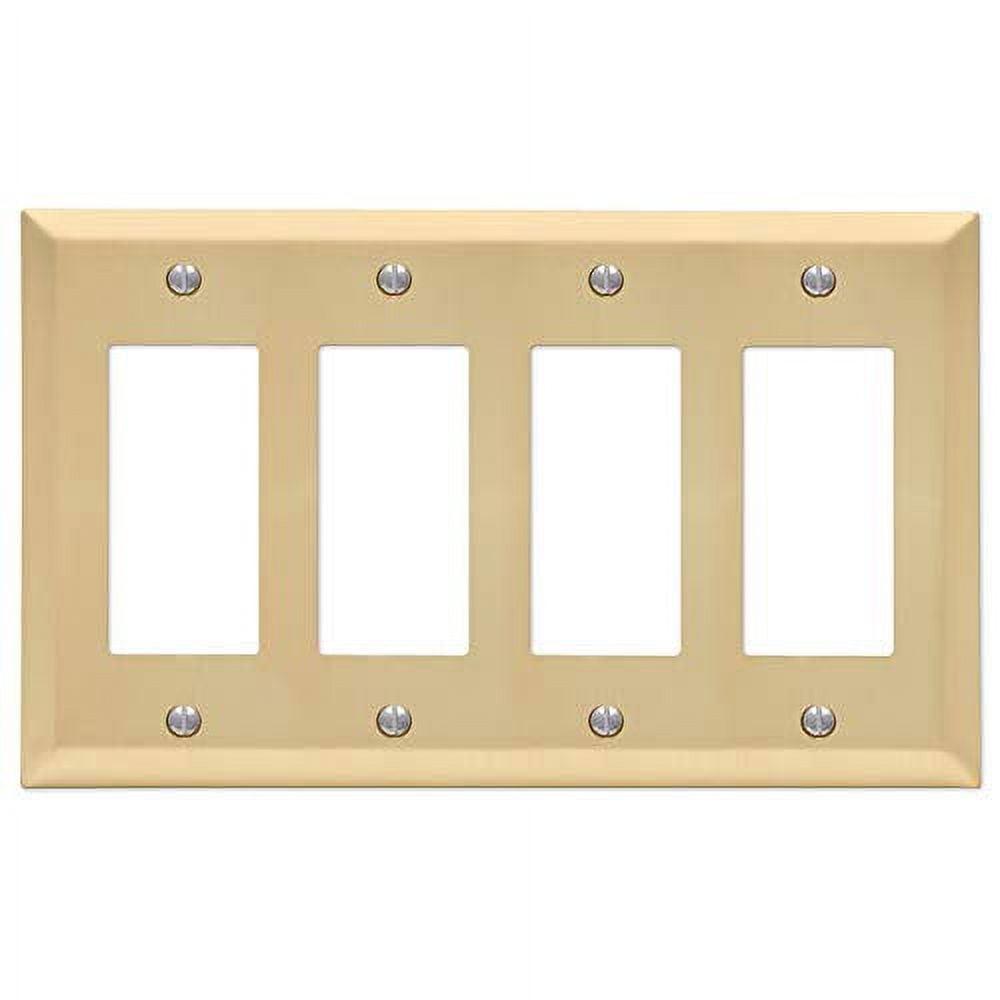 Satin Brass Quad Rocker Steel Wall Plate