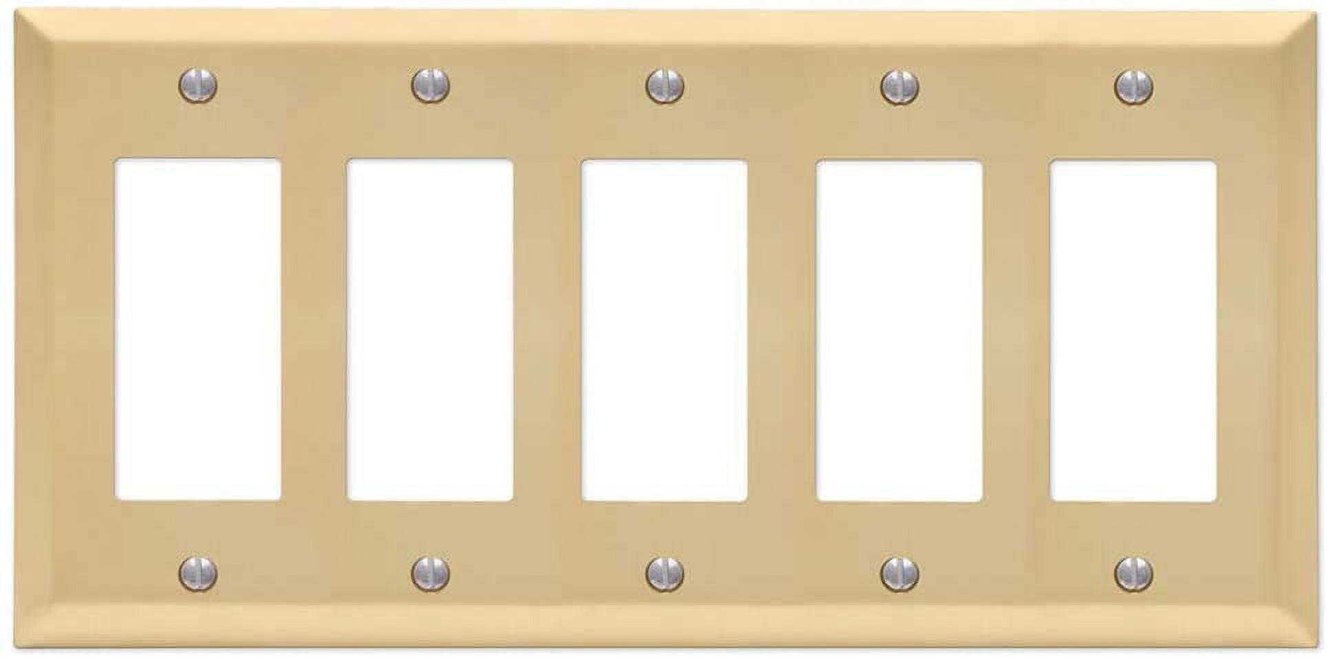 Satin Brass 5-Gang Steel Rocker Wall Plate